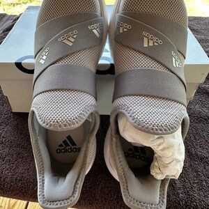 Adidas Light Gray Slip-On Shoes